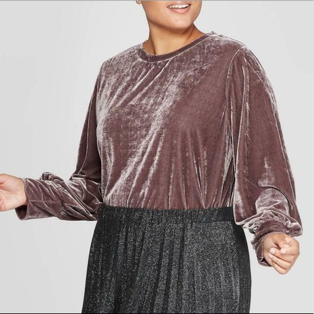 Deep Lavender Velvet Blouse